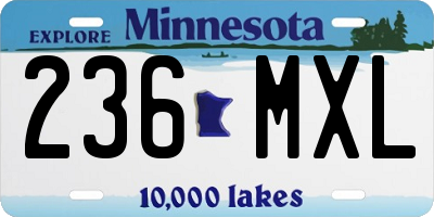 MN license plate 236MXL