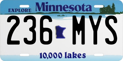 MN license plate 236MYS