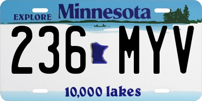 MN license plate 236MYV