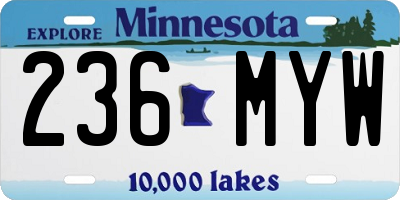MN license plate 236MYW