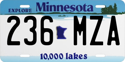 MN license plate 236MZA