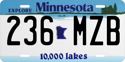 MN license plate 236MZB
