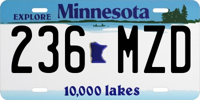 MN license plate 236MZD