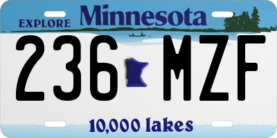 MN license plate 236MZF