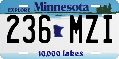 MN license plate 236MZI