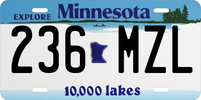 MN license plate 236MZL