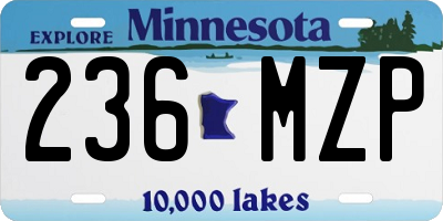 MN license plate 236MZP