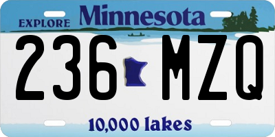 MN license plate 236MZQ