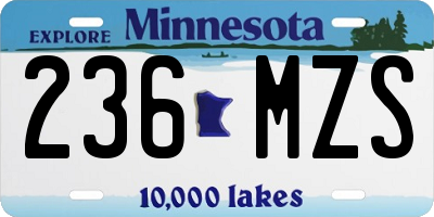 MN license plate 236MZS