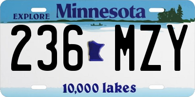 MN license plate 236MZY