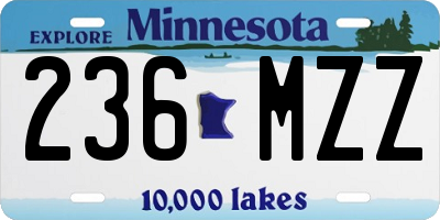 MN license plate 236MZZ