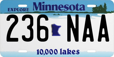 MN license plate 236NAA