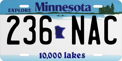MN license plate 236NAC