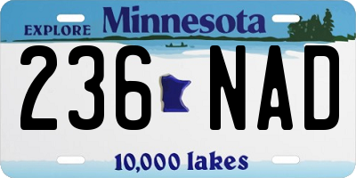 MN license plate 236NAD