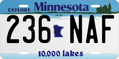 MN license plate 236NAF