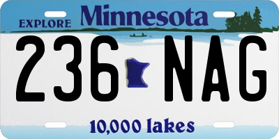 MN license plate 236NAG