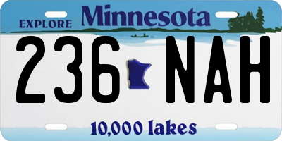 MN license plate 236NAH
