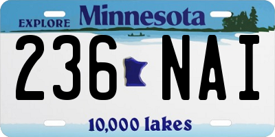 MN license plate 236NAI