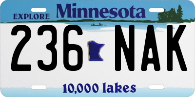 MN license plate 236NAK