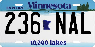 MN license plate 236NAL