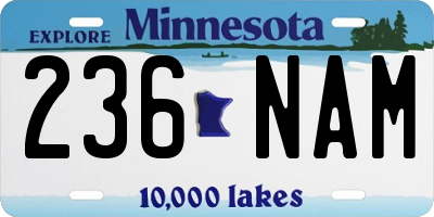 MN license plate 236NAM