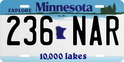MN license plate 236NAR