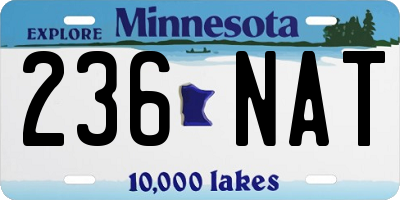 MN license plate 236NAT