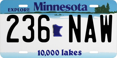 MN license plate 236NAW