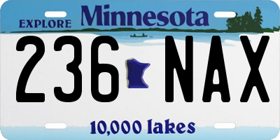 MN license plate 236NAX