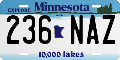 MN license plate 236NAZ