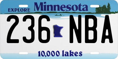 MN license plate 236NBA
