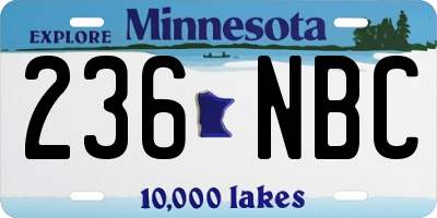 MN license plate 236NBC