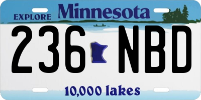 MN license plate 236NBD