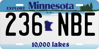 MN license plate 236NBE