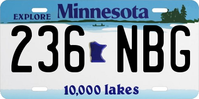 MN license plate 236NBG
