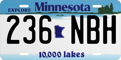 MN license plate 236NBH