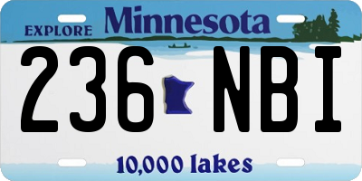 MN license plate 236NBI