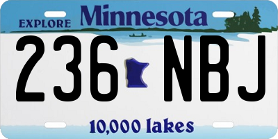 MN license plate 236NBJ
