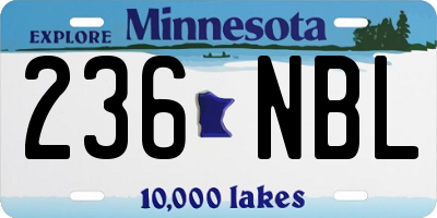 MN license plate 236NBL