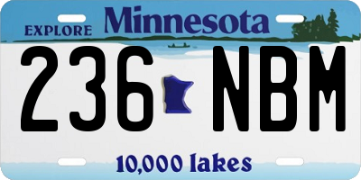 MN license plate 236NBM