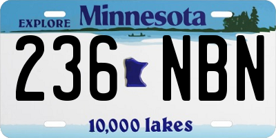 MN license plate 236NBN