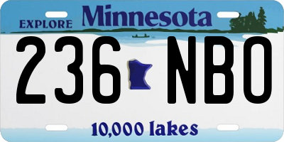 MN license plate 236NBO