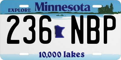 MN license plate 236NBP