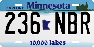 MN license plate 236NBR