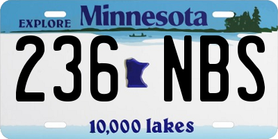 MN license plate 236NBS