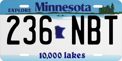 MN license plate 236NBT