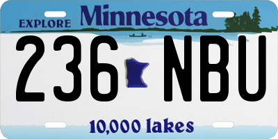 MN license plate 236NBU