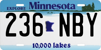 MN license plate 236NBY