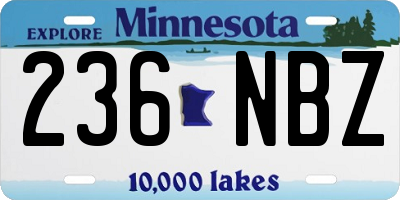 MN license plate 236NBZ