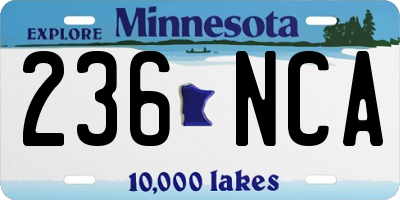 MN license plate 236NCA